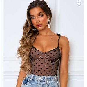 White Fox Cocktail Hour Bodysuit Black SMALL